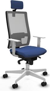 Sedia da ufficio con poggiatesta, modello Horna Piqueras y Crespo 4B026N2, colore blu navy