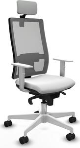Sedia da ufficio con poggiatesta, modello Horna Piqueras y Crespo 4B026N2, colore bianco
