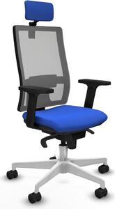 Sedia da ufficio con poggiatesta, modello Horna Piqueras y Crespo 2D026N2, colore blu