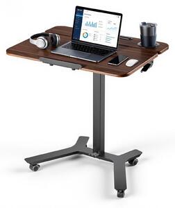 Scrivania regolabile in altezza - Tavolo computer portatile - Dimensioni: altezza 75-110 cm, 71,5 x 52,5 cm - Piano del tavolo inclinabile da 0 a 90° - Ruote con freno - Capacità di carico: 15 kg - Ideale per l'ufficio domestico