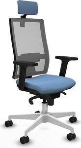 Sedia da ufficio con poggiatesta, modello Horna Piqueras y Crespo 2D026N2, colore blu cielo