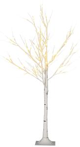 HOMCOM Albero di Natale Bianco Piccolo in PP e Metallo con 72 Luci LED per Interni ed Esterni, 17x17x120 cm|Aosom