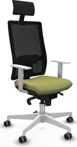 Sedia da ufficio con poggiatesta, modello Piqueras y Crespo 4B026G1, colore verde