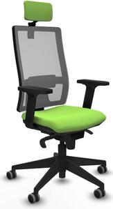 Sedia da ufficio con poggiatesta, modello Horna Piqueras y Crespo 2D066G2, colore pistacchio