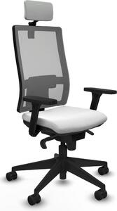 Sedia da ufficio con poggiatesta, modello Horna Piqueras y Crespo 3D066N2, colore bianco