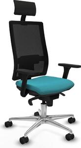 Sedia da ufficio Piqueras y Crespo, modello 3D086N1, colore turchese