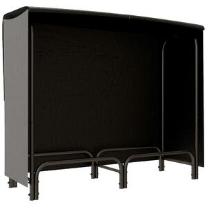 Outsunny Portalegna da Interno ed Esterno in Metallo con Telo Porta Legna e Copertura, 120x36x99 cm, Nero
