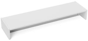 HOMCOM Supporto per Monitor in Legno da Scrivania con 2Vani Contenitore in Legno, Ergonomico, per Laptop, Computer 100x27x15 cm, Bianco| Aosom Italy