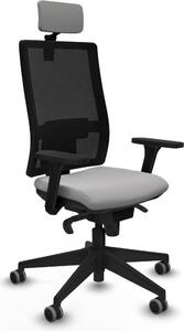 Sedia da ufficio con poggiatesta, modello Horna Piqueras y Crespo 3D066G2, colore grigio chiaro