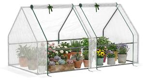 Outsunny Serra a tunnel da Giardino con struttura tubolare, Copertura in PE Rinforzato e Telaio in Acciaio, 180x90x90cm, Bianco | Aosom Italy