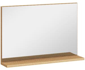 Kleankin Specchio Bagno da Parete con Mensola Design Moderno e Multiuso, 60x12x40 cm, Legno | Aosom Italy