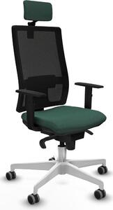 Sedia da ufficio con poggiatesta, modello Horna Piqueras y Crespo 1D026G2, colore verde