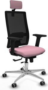 Sedia da ufficio con poggiatesta, modello Horna Traslack, marca Piqueras y Crespo, codice prodotto 2D086G2, colore rosa