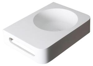 Lavabo da appoggio in pietra Kronenbach, 45 x 33 cm, con posizionamento del lavabo a destra, senza foro per rubinetto, dotato di supporto per asciugamani