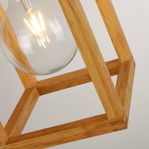 Searchlight Lampada a sospensione Square di legno, 1 luce