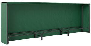 Outsunny Portalegna da 1m³ Regolabile con Telo Impermeabile in PE, in Metallo, 300x36x99 cm, Nero e Verde Scuro | Aosom Italy