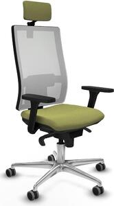 Sedia da ufficio con poggiatesta, modello Horna Piqueras y Crespo 3D086G2, colore verde