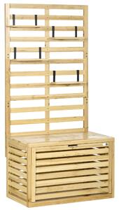 Outsunny Cassapanca da Giardino con Traliccio e 4 Ripiani in Legno con Chiusura Magnetica, 80x45x160 cm | Aosom Italy
