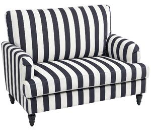 HOMCOM Poltrona Classico a Righe con Molle a S, Cuscino spesso e schienale in Velluto, 115x82x82 cm, Nero e Bianco | Aosom Italy