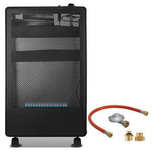 Stufa a gas portatile ISOISL Blue Flame, 2200 W/3800 W, con regolatore di pressione e tubo flessibile, 5 ruote girevoli, inclusi 2 adattatori EU