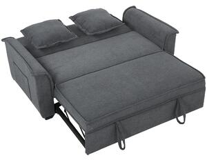 HOMCOM Divano Letto a 2 Posti con Schienale Regolabile e 2 Cuscini, 168x85x86 cm, Grigio Scuro | Aosom Italy