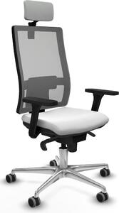 Sedia da ufficio con poggiatesta, modello Horna Piqueras y Crespo 3D086G2, colore bianco