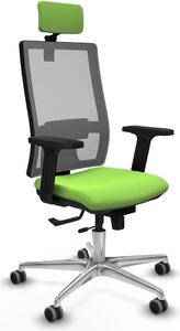Sedia da ufficio con poggiatesta, modello Horna Traslack, marca Piqueras y Crespo, codice prodotto 2D086G2, colore pistacchio