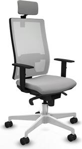 Sedia da ufficio Piqueras y Crespo, modello 1D026N2, colore grigio chiaro