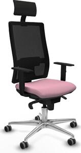 Sedia da ufficio con poggiatesta, marca Piqueras y Crespo, modello 1D086G1, colore rosa