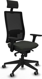 Sedia da ufficio con poggiatesta, modello Piqueras y Crespo 3D066G1, colore nero