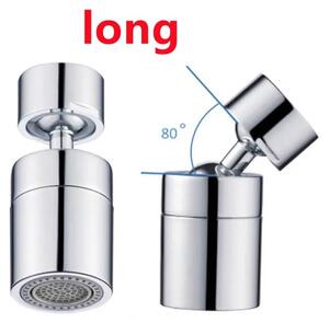 Regolatore per getto del rubinetto da cucina - Accessorio per rubinetto - Rotazione a 360° - Attacco FM22 - Ottone - Modello allungato - Argento