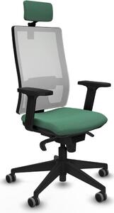 Sedia da ufficio Piqueras y Crespo, modello 2D066G2, colore verde smeraldo