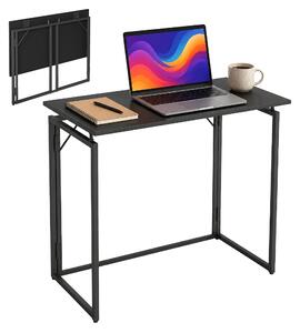 Relaxdays, scrivania pieghevole, dimensioni: 74 x 80 x 40 cm, salvaspazio, ideale per l'ufficio domestico, colore nero