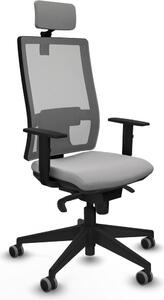 Sedia da ufficio Piqueras y Crespo, modello 1D066G2, colore grigio chiaro