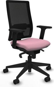 Sedia da ufficio Piqueras y Crespo modello 2D066N0, colore rosa