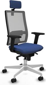 Sedia da ufficio con poggiatesta, modello Horna Piqueras y Crespo 2D026N2, colore blu navy