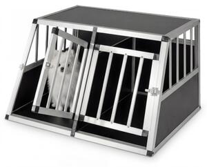 Trasportino per cani KOMFOTTEU, adatto all'auto, con sistema di chiusura di sicurezza, leggero e stabile, realizzato in alluminio, ideale per il bagagliaio, il sedile posteriore e per l'uso domestico (89 x 69 x 50,5 cm)