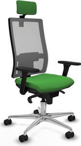 Sedia da ufficio con poggiatesta, modello Horna Piqueras y Crespo 3D086N2, colore verde