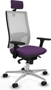 Sedia da ufficio con poggiatesta, modello Horna Piqueras y Crespo 3D086N2, colore lilla