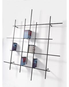 Libreria da parete per Libri, DVD in Tubolare di Acciaio Verniciato LIBRA 164x15xh185 cm - Peso 7,5 Kg in Acciaio verniciato
