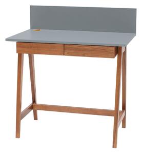 Scrivania grigia con base in frassino, lunghezza 85 cm Luka Oak - Ragaba
