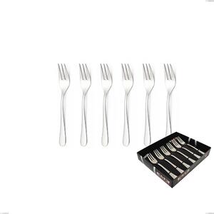 Confezione vetrina 6 pezzi forchettine dolce Beta, 18.10 (AISI304), spessore 4mm, finitura inox lucido a specchio