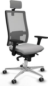 Sedia da ufficio Piqueras y Crespo, modello 3D086G2, colore grigio chiaro