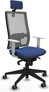 Sedia da ufficio con poggiatesta, modello Horna Piqueras y Crespo 4B066G2, colore blu navy