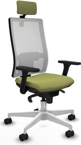 Sedia da ufficio con poggiatesta, modello Horna Piqueras y Crespo 3D026N2, colore verde