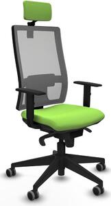Sedia da ufficio con poggiatesta, modello Horna Piqueras y Crespo 1D066G2, colore pistacchio