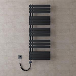 Doporro Scaldasalviette Elettrico Bagno con Termostato Digitale e Funzione Timer 131x50cm 1000W Antracite, Termoarredo Elettrico Temperatura Regolabile, Radiatore da Parete Verticale - FN