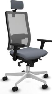 Sedia da ufficio con poggiatesta, modello Horna Piqueras y Crespo 3D026N2, colore grigio