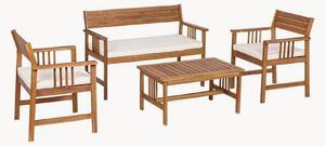 Salotto da giardino in legno di acacia Noemi, set da 4