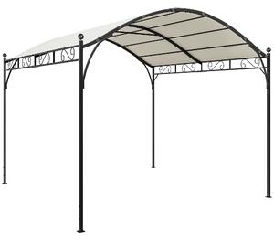 Pergola Gazebo 3x3 m con Tetto ad Arco in Metallo e Poliestere Bianco Crema